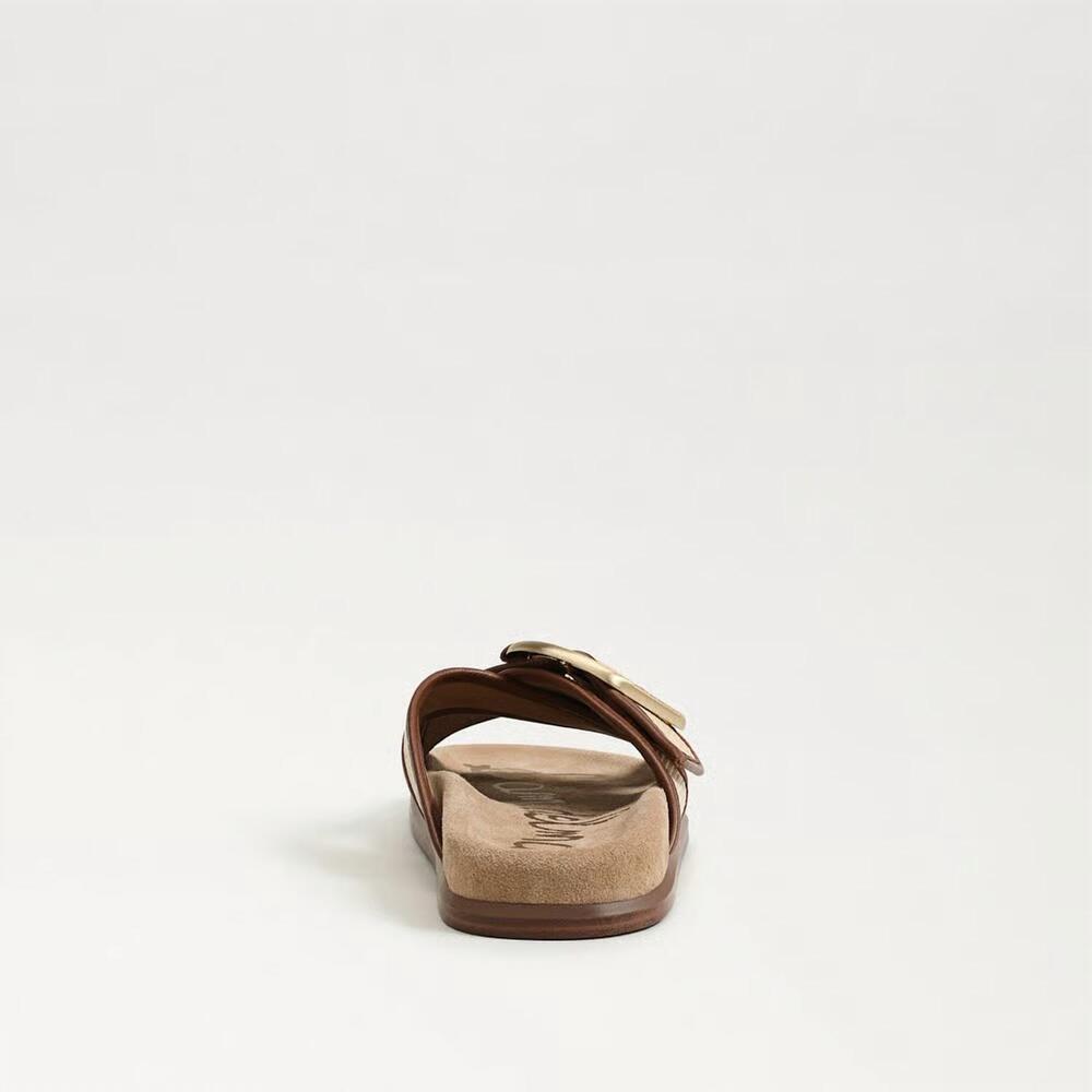 NEW SAM EDELMAN women's darla multi buckle slide sandals in bleached beechwood f - Picture 6 of 7